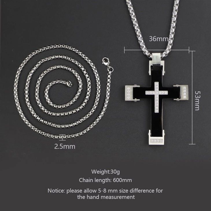 Zircon Gemstone Cross Pendant Necklace 04 Zircon Gemstone Cross Pendant Necklace 04